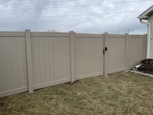 Butler Fence Company 6  Mocha Tri Max II with gate Kenosha WI Jason LaPoint.jpg 300x225